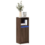 Sideboard with LED Brown Oak 38x34x100 cm Engineered Wood 852172