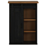 ZNTS Hanging Cabinet HALDEN with Sliding Door Black 49x22.5x70 cm Pine 4018440