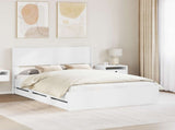 Bed Frame with Storage and Headboard White 160 x 200 cm 3414287