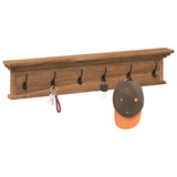 Wall Mounted Coat Rack Natural 100 x 10 x 20 cm Solid Teak Wood 42017959