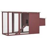 170847 Outdoor Chicken Cage Hen House with 1 Egg Cage Brown Wood