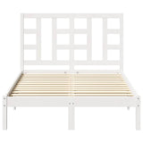 Bed Frame without Mattress White 120x190 cm Small Double Solid Wood 3105376