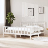 3100979 Bed Frame without Mattress White Solid Wood 200x200 cm