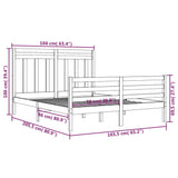 Bed Frame without Mattress White 160x200 cm Solid Wood 3105326