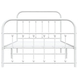 Metal Bed Frame without Mattress with Footboard White 107x203cm 352641