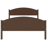 Bed Frame without Mattress Dark Brown Solid Pine Wood 120x200cm 322043
