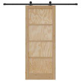 Sliding Door ORKDAL Brown 86 x 211 cm Solid Pine Wood 3333484