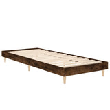Bed Frame without Mattress Smoked Oak 75x190 cm Small Single Engineered Wood 832106