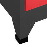 Locker Cabinet Anthracite and Red 90x40x180 cm Steel 339825
