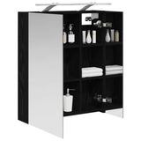 Bathroom Mirror Cabinet Black Oak 60 x 14.5 x 70 cm 889064