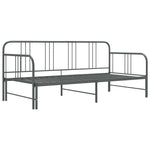 ZNTS Pull-out Sofa Bed Frame without Mattress Grey Metal 90x200 cm 324754