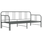 ZNTS Pull-out Sofa Bed Frame without Mattress Grey Metal 90x200 cm 324754