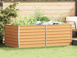 Garden Raised Bed Light Brown 160 x 80 x 77 cm Galvanised Steel 42017334