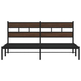 Bed Frame without Mattress with Headboard Brown Oak 180x200 cm Super King 4017155