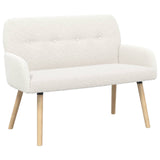 2 Seater Sofa with Solid Wood Legs Cream Boucl 42051065
