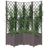 Garden Planter with Trellis Brown 80x80x136 cm PP 318265