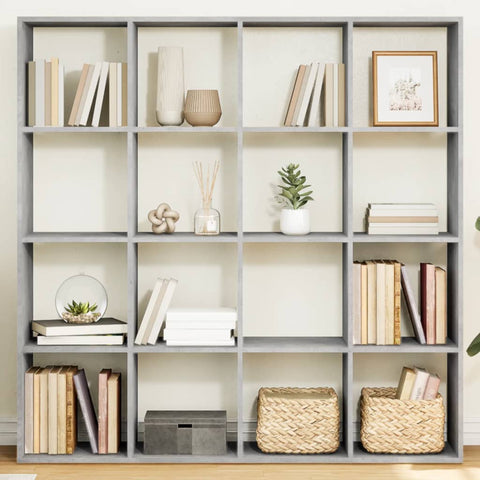 Book Cabinet Concrete Grey 137.5x29x137.5 cm Engineered Wood 3310292