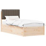 Bed Frame with Upholstered Headboard Taupe 90 x 200 cm 877797