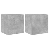 TV Wall Cabinets with LED Lights 2 pcs Concrete Grey 40.5x35x40 cm 837253