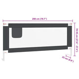 Toddler Safety Bed Rail Dark Grey 200x25 cm Fabric 10233