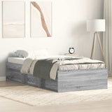 Bed Frame without Mattress Grey Sonoma 90x190 cm Single 3203843