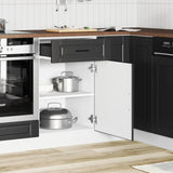 Kitchen Base Cabinet Porto Black Engineered Wood 853958
