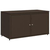 Garden Storage Cabinet Brown 110x55x60.5 cm Poly Rattan 365568
