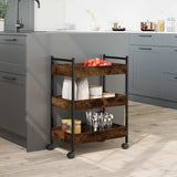 Kitchen Trolley Smoked Oak 50x30x70 cm Engineered Wood 842358