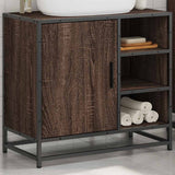Bathroom Sink Cabinet Brown Oak 65x33x60 cm Engineered Wood 849288