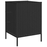 Garden Storage Cabinet Black 55x59x80 cm Poly Rattan 365551