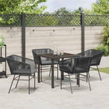 Garden Dining Set 5 pcs Black Poly rattan 3380919