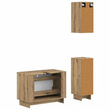 3 Piece Bathroom Cabinet Set EDE Artisan Oak Engineered Wood 3417746
