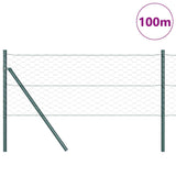 Fence with Posts Green 0.8 x 100 m PVC-coated steel 3352743