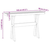Console Table NOAIN X-Shaped Legs 120x30x75 cm Solid Wood Pine 4100037