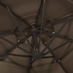 4-Tier Garden Parasol with Aluminium Pole Taupe 3x3 m 313831