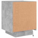 Bedside Cabinets with LED Lights 2 pcs Concrete Grey Engineered Wood 836742