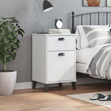 ZNTS Bedside Cabinet VIKEN White Solid Wood Pine 374914