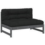 Middle Sofa Grey 120x80 cm Solid Wood Pine 825732