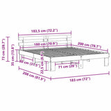 Bed Frame with Headboard Natural 180 x 200 cm Solid Pine Wood 872431