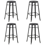 Bar Stools 4 pcs Black Steel 3054558