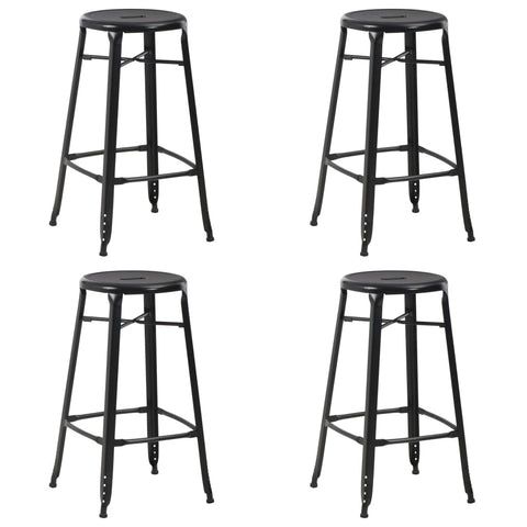 Bar Stools 4 pcs Black Steel 3054558