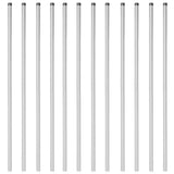 Fence Post 12 pcs Silver Powder-coated steel 42012800