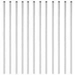Fence Posts 12 pcs Silver 200 cm Powder-coated steel 42012798