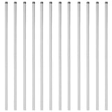 Fence Posts 12 pcs Silver 210 cm Powder-coated steel 42012800