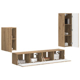 TV Cabinet Set Wall-mounted 4 pcs Artisan Oak Engineered Wood 3409014