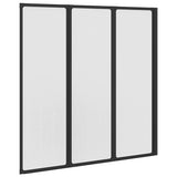 Shower Screen Folding Black 120 x 2 x 117 cm Aluminium 42009754