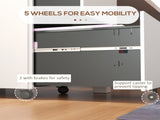2-Drawer Vertical Filing Cabinet with Lock 5 Wheels, Steel Mobile File Cabinet, for A4, Legal T3398P344463