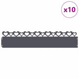 Lawn Edgings 10 pcs Anthracite 103 x 0.05 x 22 cm Steel 874834
