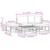 Garden Sofa Set with Cushion 5 pcs Black Aluminium 3378855