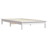 Bed Frame without Mattress White Single Solid Wood 820572